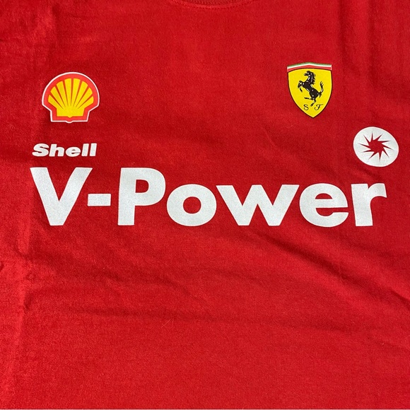 Ferrari Official Shell V- Power Red T-Shirt Men’s Size Large - Picture 2 of 8